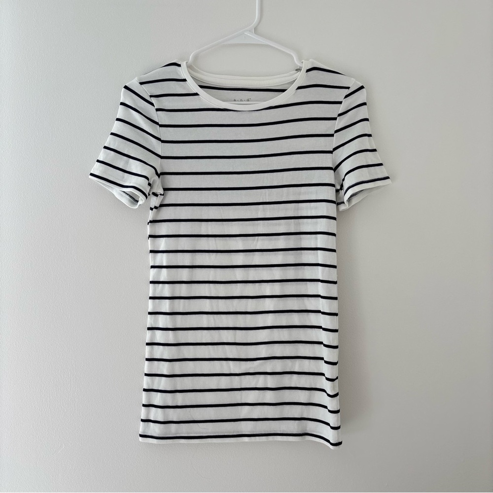 A New Day Target Striped Tee White and Black NWT
